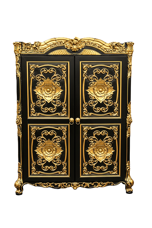 Majesty Hand-Carved Solid Mango Wood Armoire