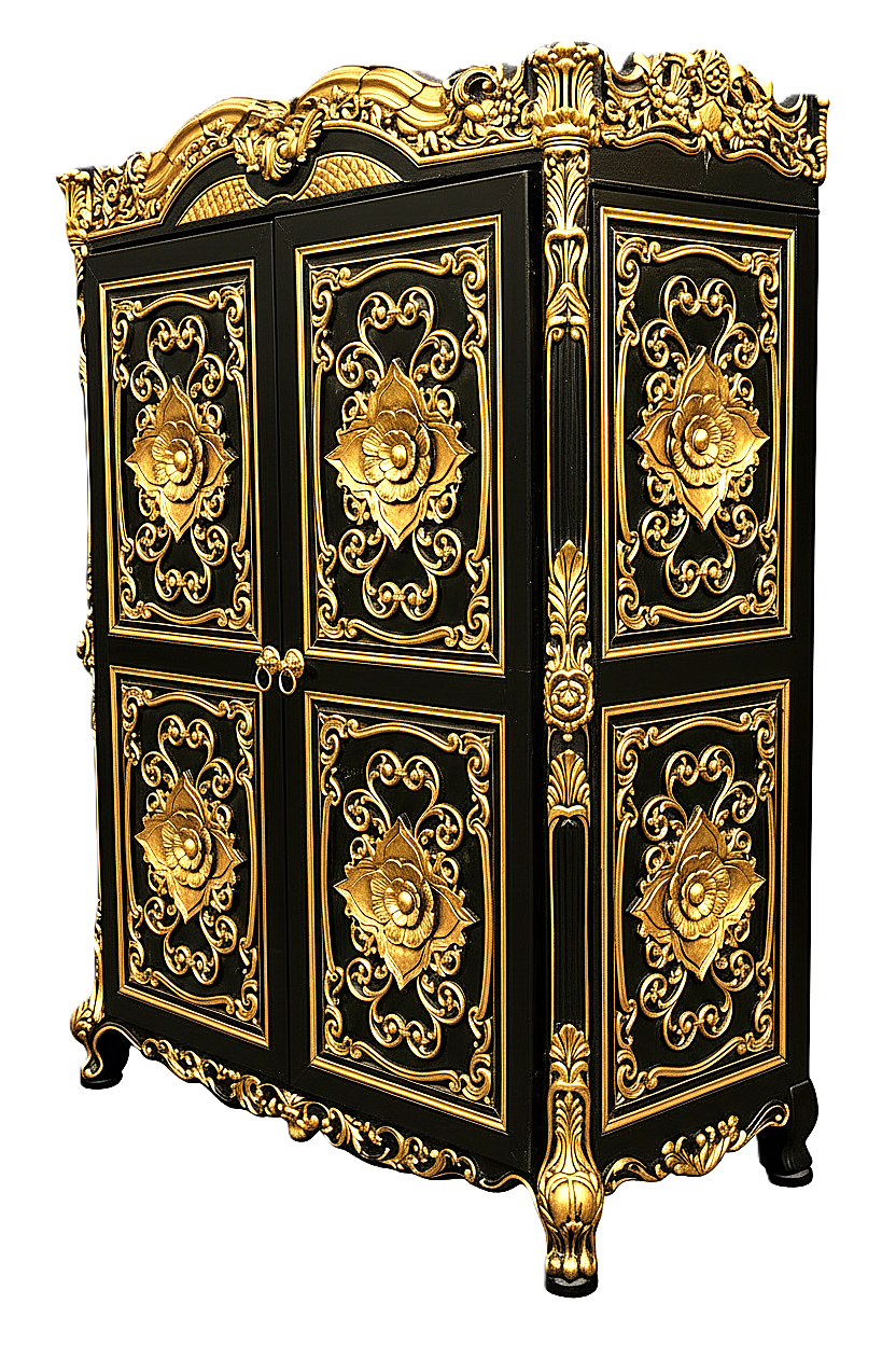 Majesty Hand-Carved Solid Mango Wood Armoire