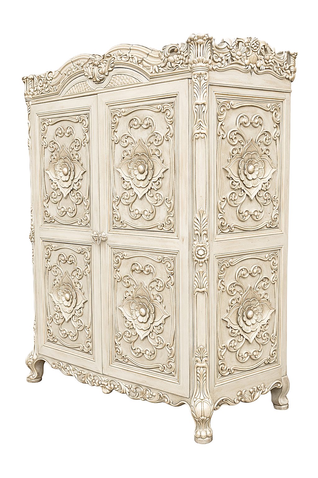 Majesty Hand-Carved Solid Mango Wood Armoire