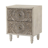 Sakyar Hand-Carved Solid Mango Wood Nightstand