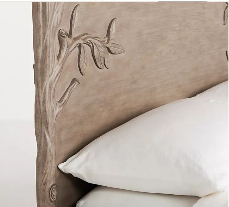 Hand Carved Ornithology Bed / Bedside