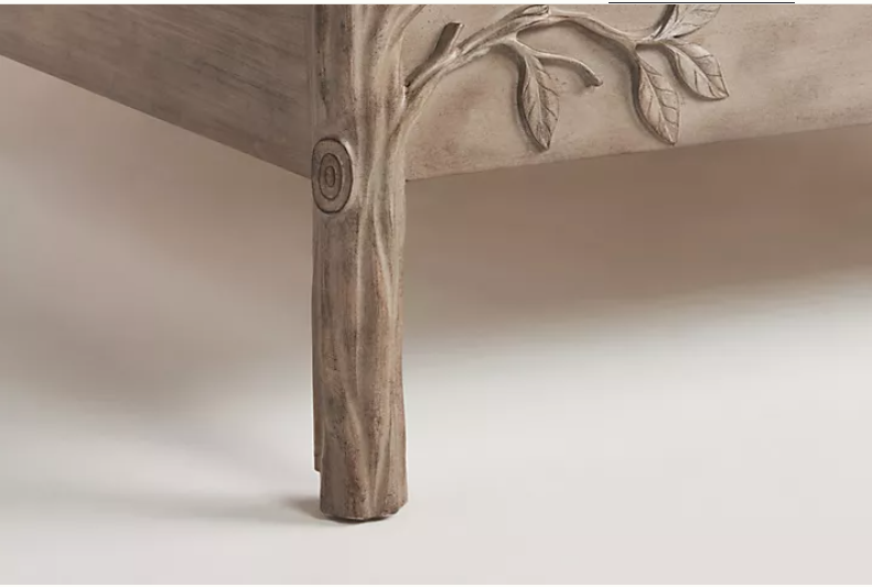 Hand Carved Ornithology Bed / Bedside