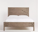 Hand Carved Ornithology Bed / Bedside