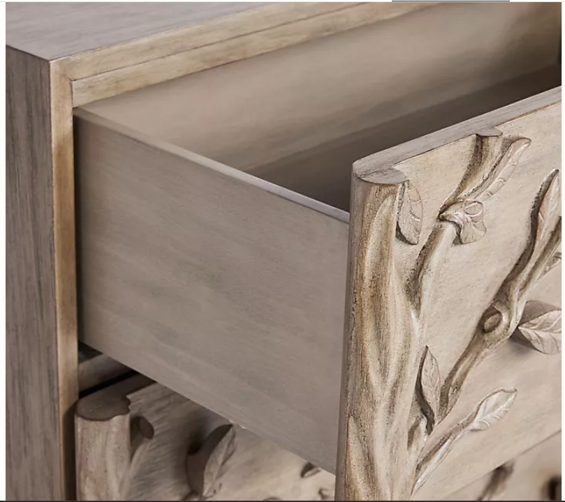 Hand Carved Ornithology Six-Drawer Dresser