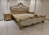 Crown Golden Hand Carved Antique Bed