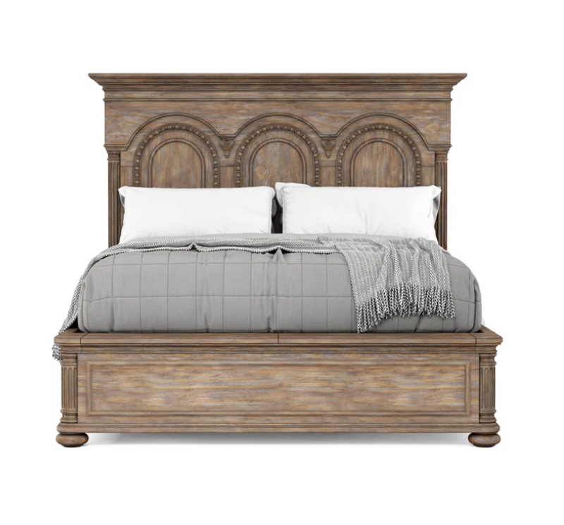 Romana Rustic Solid Wooden Platform Bed with Storage