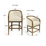 Caelum Wood and Leather Combined Bar and Counter Stool