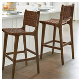 Aeterna Solid wood low back Bar/Counter Stool