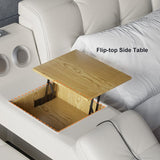 Sash Tufted Upholstered Platform Bed with Massage, Storage, Led Light & Speaker