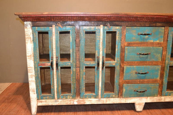 Reclaimed Buffet Table With 4 Drawers And 8 Cabinet Doors