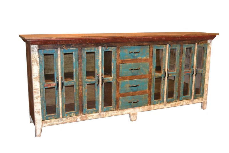 Reclaimed Buffet Table With 4 Drawers And 8 Cabinet Doors