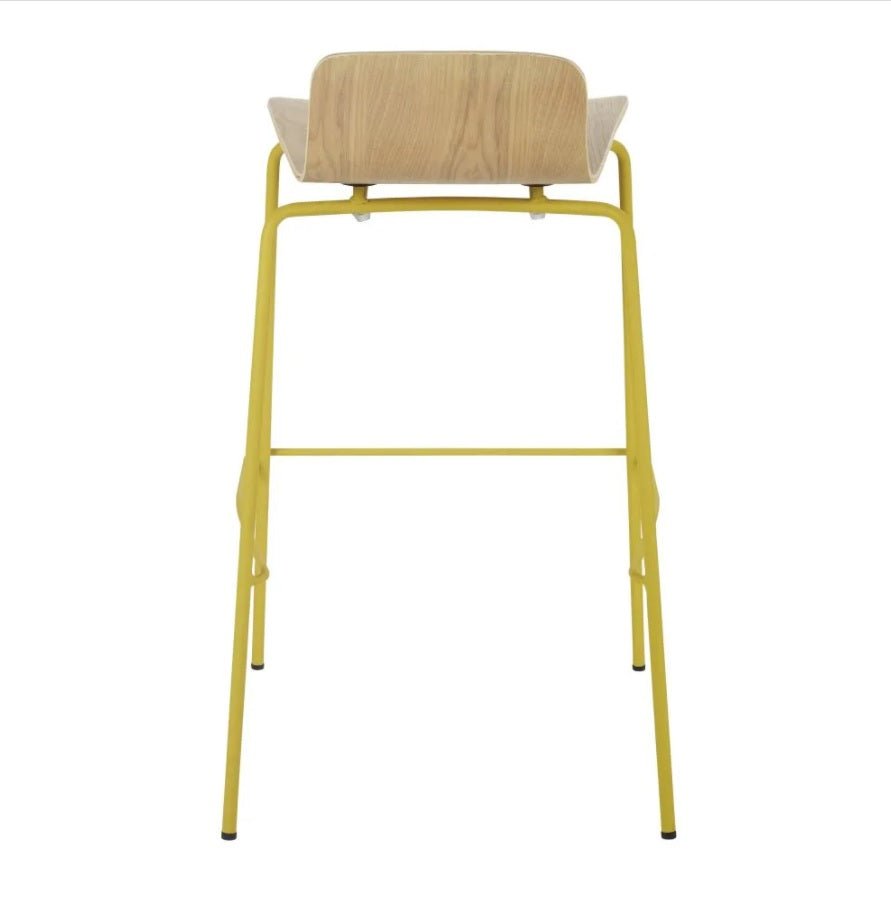 Abra Professional Yellow and Faux Ash Bar Chair sold as set of 2 Chairs – handcrafted solid wood furniture