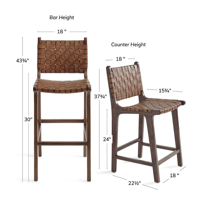 Aeterna Solid wood low back Bar/Counter Stool Set of 2 pieces – handcrafted solid wood furniture