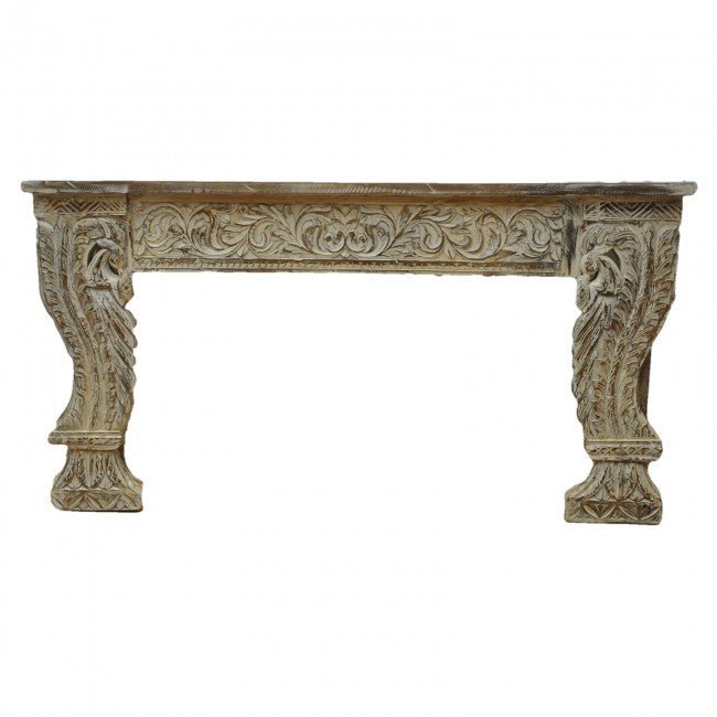 Antique Hand Carved Hall Table – handcrafted solid wood furniture