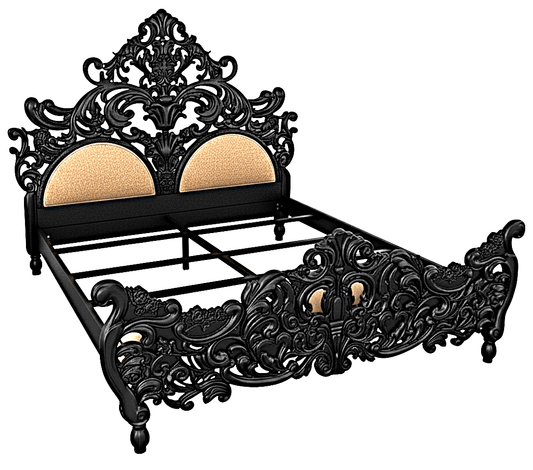 Bonita Indian Hand Carved Solid Mango Wood Bed – handcrafted solid wood furniture