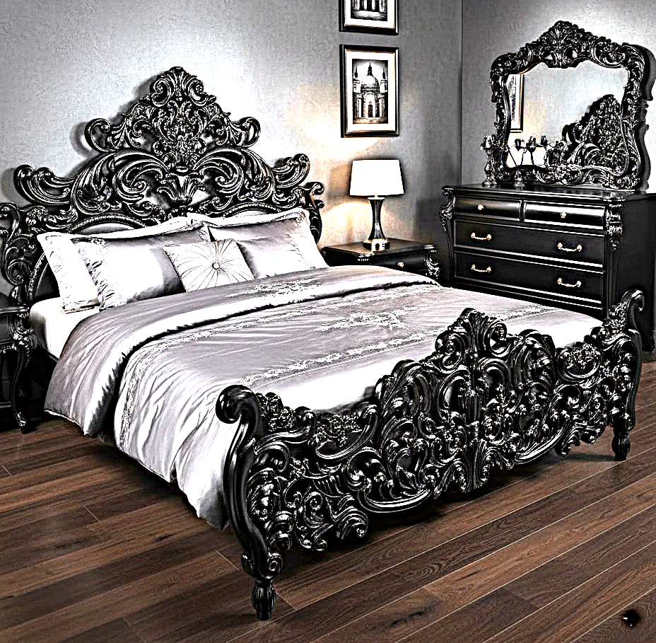 Bonita Indian Hand Carved Solid Mango Wood Bed – handcrafted solid wood furniture