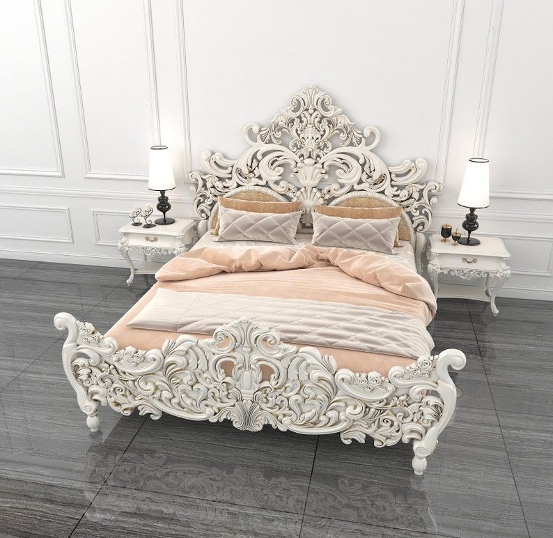 Bonita Indian Hand Carved Solid Mango Wood Bed by Furniture Home LLC – handcrafted solid wood furniture made in India