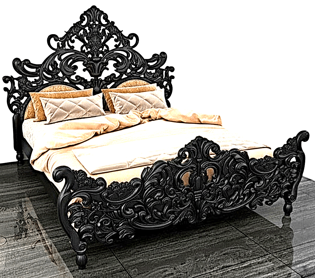 Bonita Indian Hand Carved Solid Mango Wood Bed – handcrafted solid wood furniture