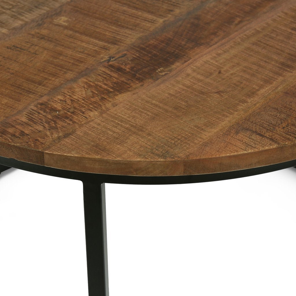 CATICLAN Industrial Handcrafted Mango Wood Nested Tables, Set of 2, Honey Brown and Black – handcrafted solid wood furniture