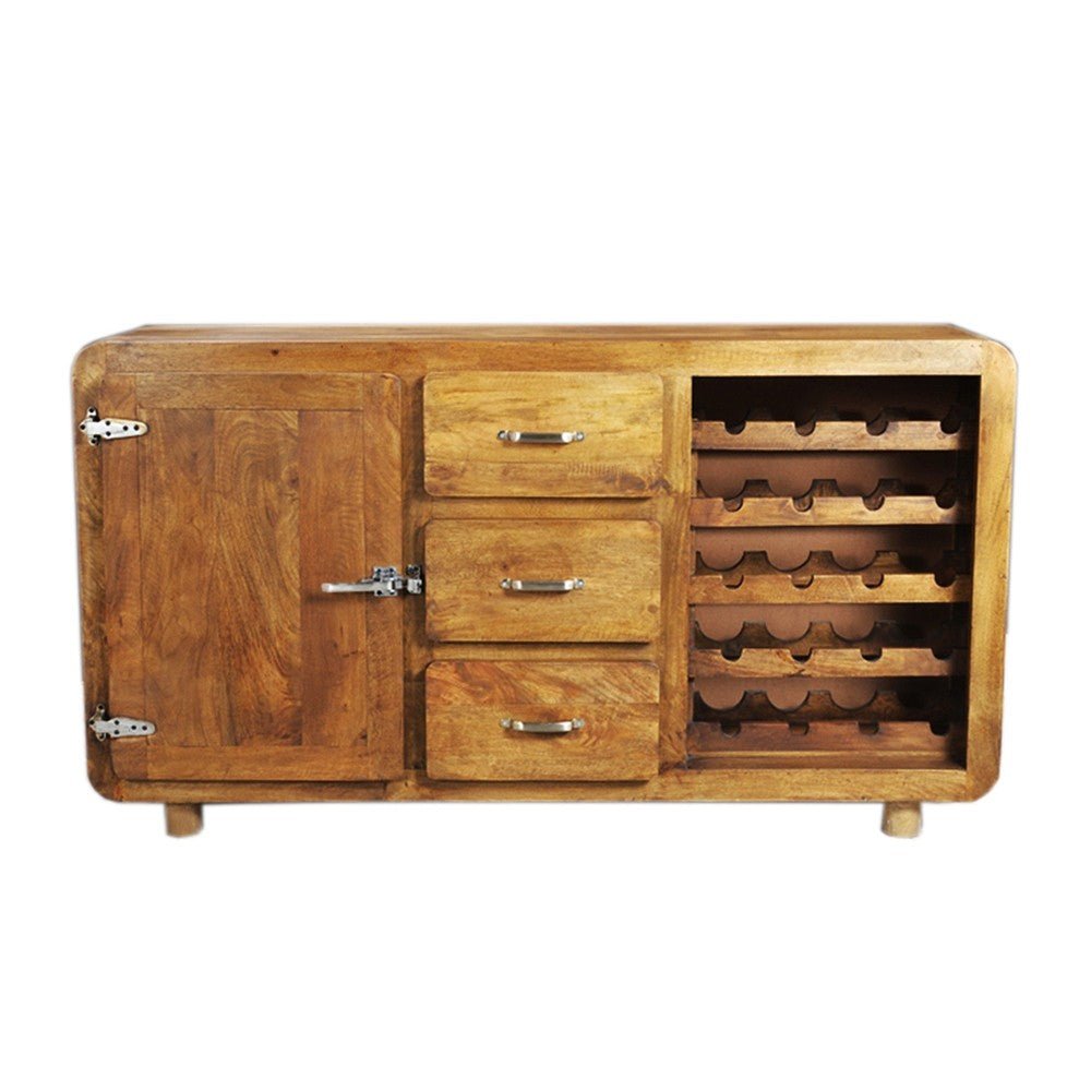 Cromer Sideboard Wine Rack Natural 90 - 160 - 40 – handcrafted solid wood furniture