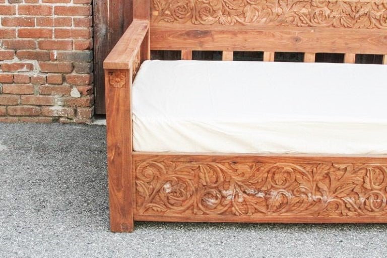 Dalia Hand Carved Indian Solid Wooden Daybed by Furniture Home LLC – handcrafted solid wood furniture made in India