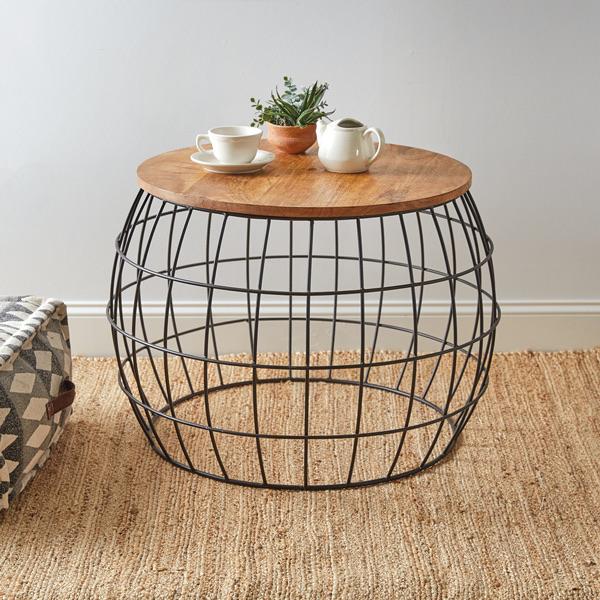 DANAO Industrial Iron and Wood Round Table – handcrafted solid wood furniture