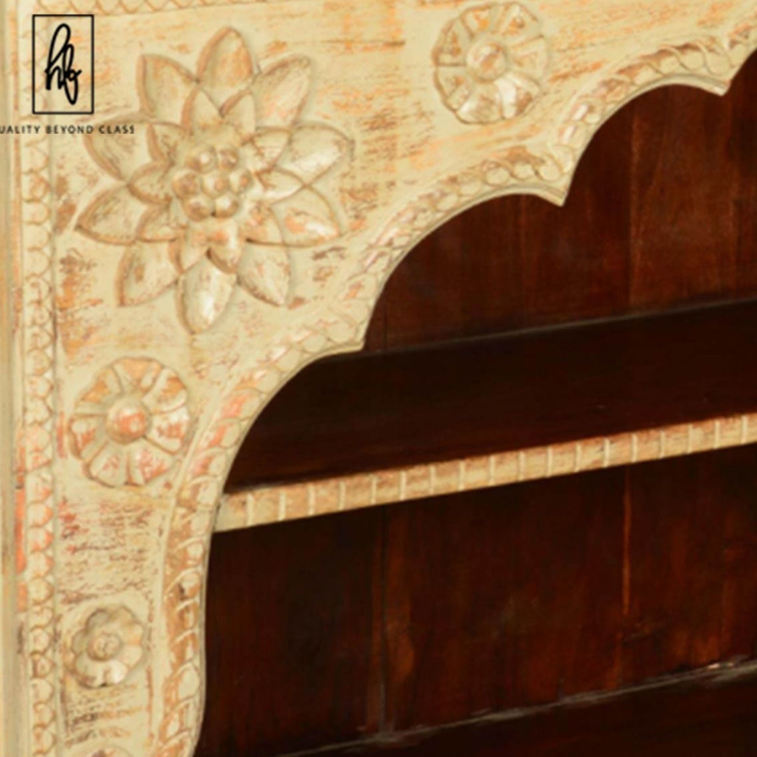 FORIST Solid Mango Wood Hand Carved Bookcase – handcrafted solid wood furniture