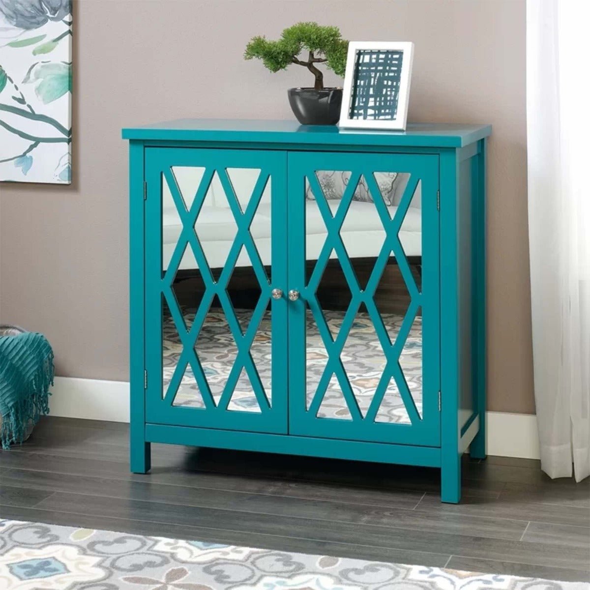FRENCH ARCHED WITH 2 MIRROR DOOR SIDEBOARD – handcrafted solid wood furniture
