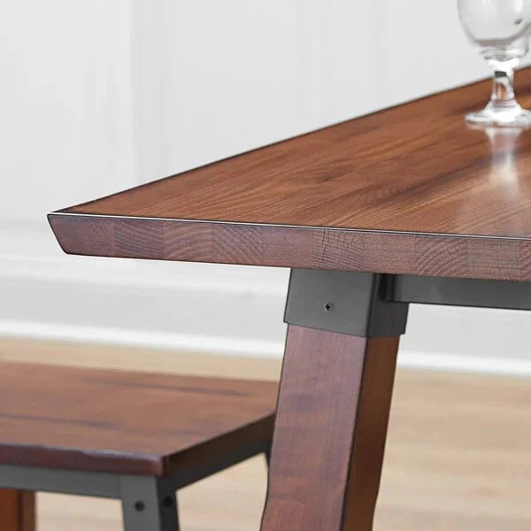 Haidar Antique Solid Wood Live Edge Dining Height Table with 4 Boomerang Chairs – handcrafted solid wood furniture