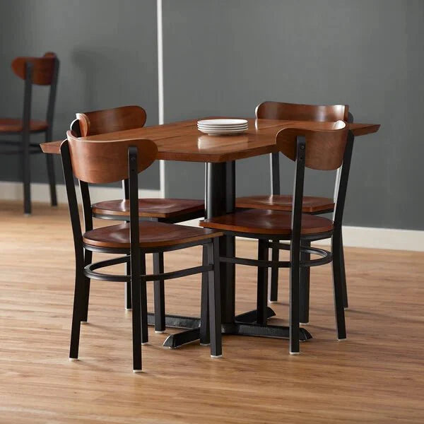 Haidar Antique Solid Wood Live Edge Dining Height Table with 4 Boomerang Chairs – handcrafted solid wood furniture
