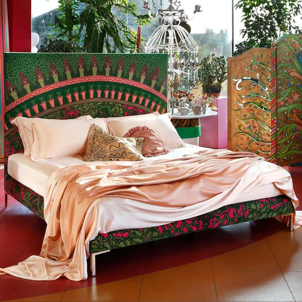 Hamala Solid Mango Wood Hand Painted And Hand Carved Bed Frame – handcrafted solid wood furniture