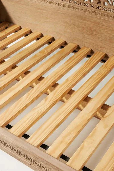 Hand Carved Canopy Style Solid Wooden Daybed / OutDoor Seating – handcrafted solid wood furniture