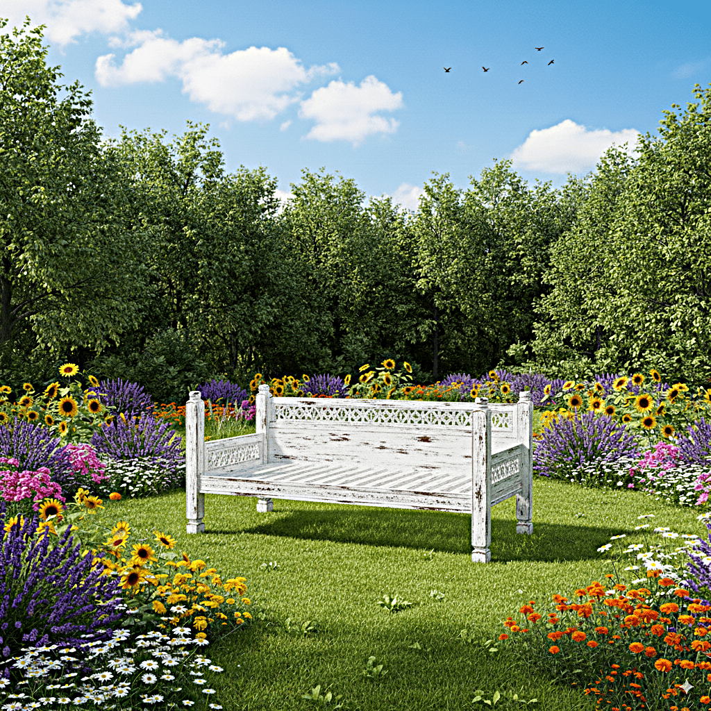 Hand Carved Canopy Style Solid Wooden Daybed / OutDoor Seating - Furniture Home LLC