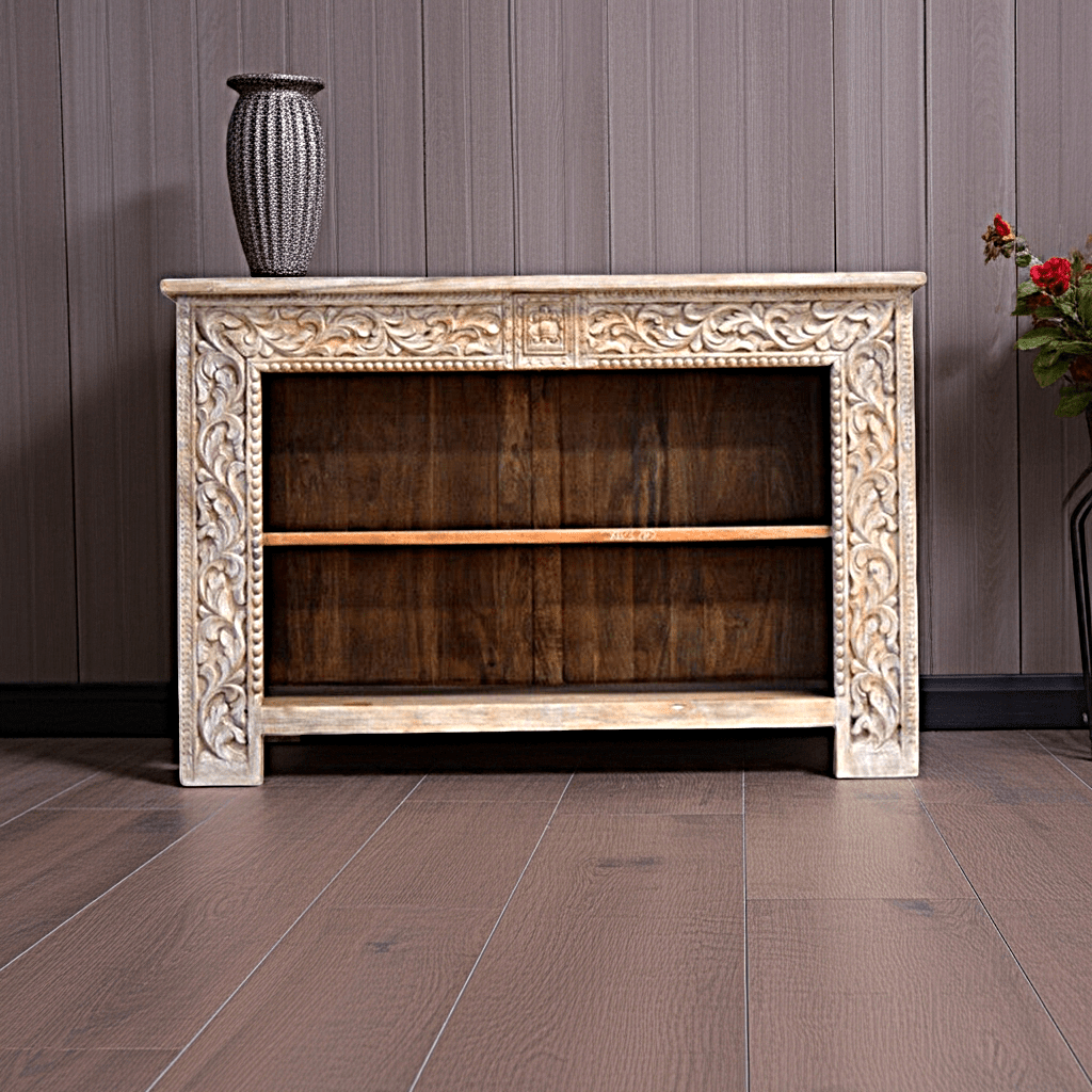 Hand Carved Hall Table – handcrafted solid wood furniture