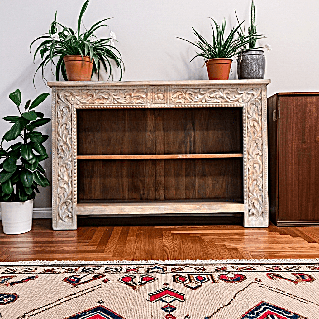 Hand Carved Hall Table – handcrafted solid wood furniture