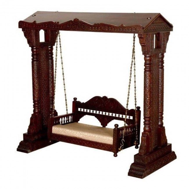 Hand Carved Indian Shahi Swing – handcrafted solid wood furniture
