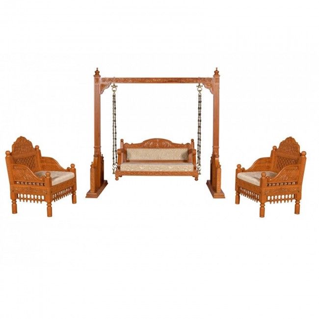 Hand Carved MUGHAL Design Swing – handcrafted solid wood furniture