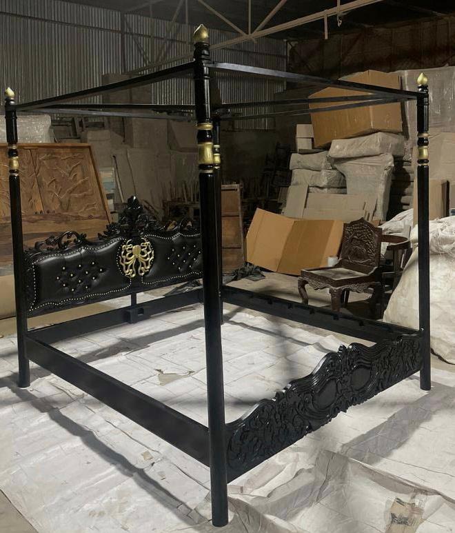 Huni Solid Mango Wood Hand Carved Bed – handcrafted solid wood furniture