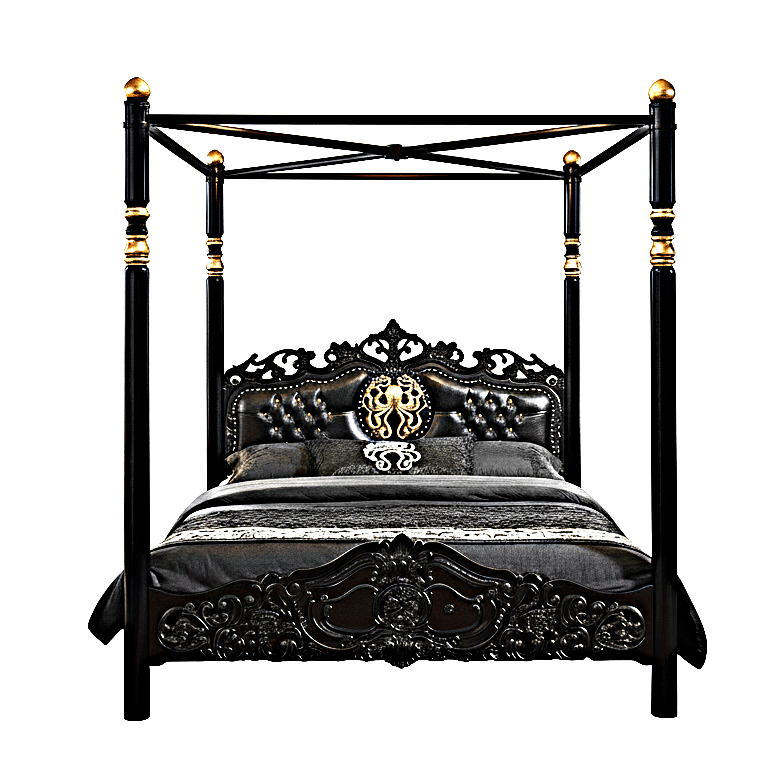 Huni Solid Mango Wood Hand Carved Bed – handcrafted solid wood furniture