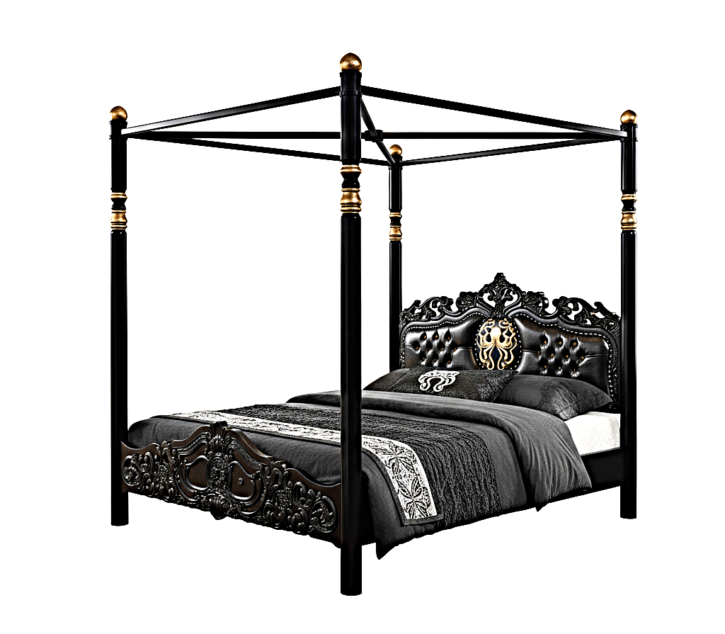 Huni Solid Mango Wood Hand Carved Bed – handcrafted solid wood furniture