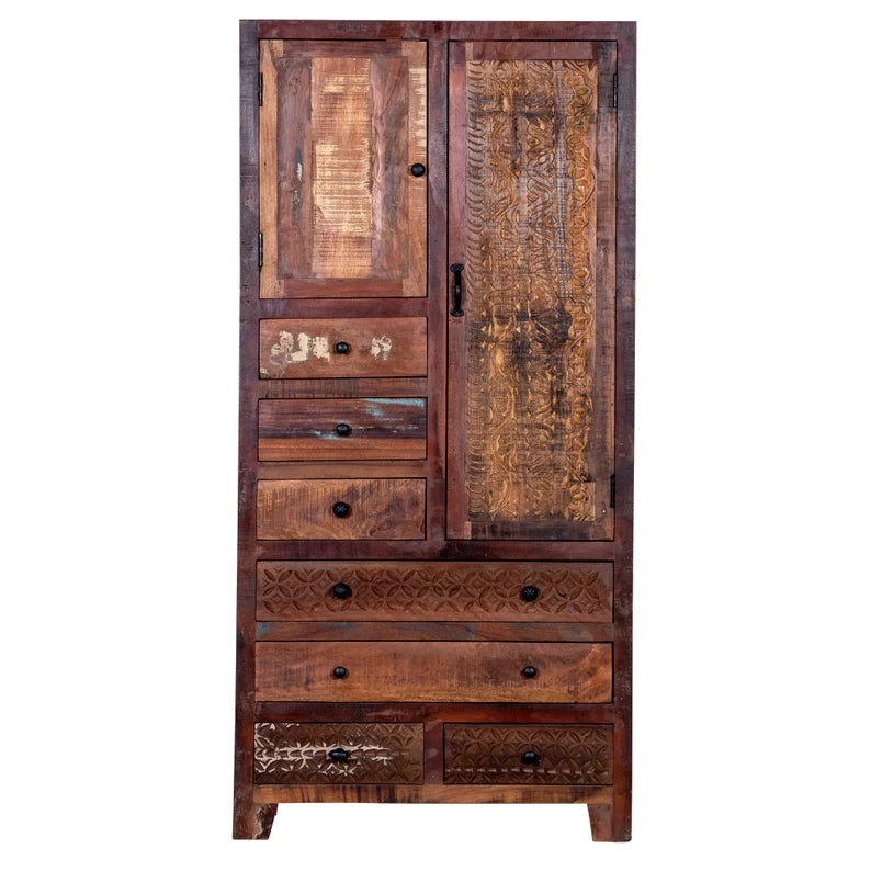Rustic Solid Wooden Reclaimed Wardrobe Armoire