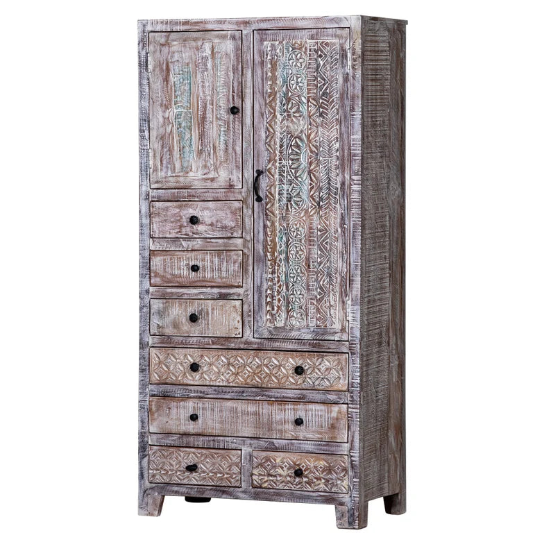 Rustic Solid Wooden Reclaimed Wardrobe Armoire