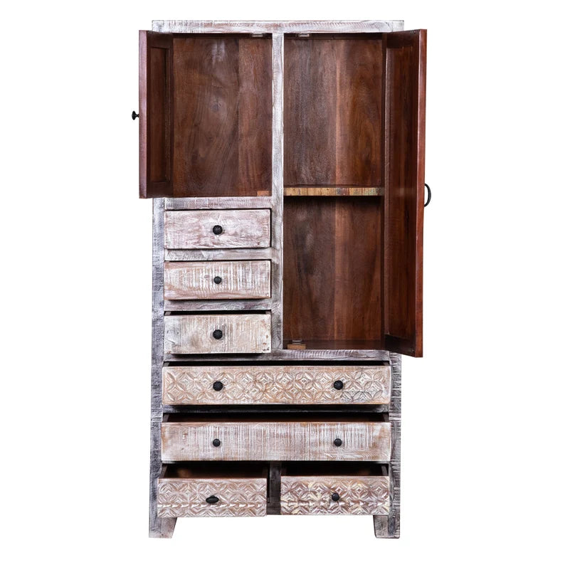 Rustic Solid Wooden Reclaimed Wardrobe Armoire