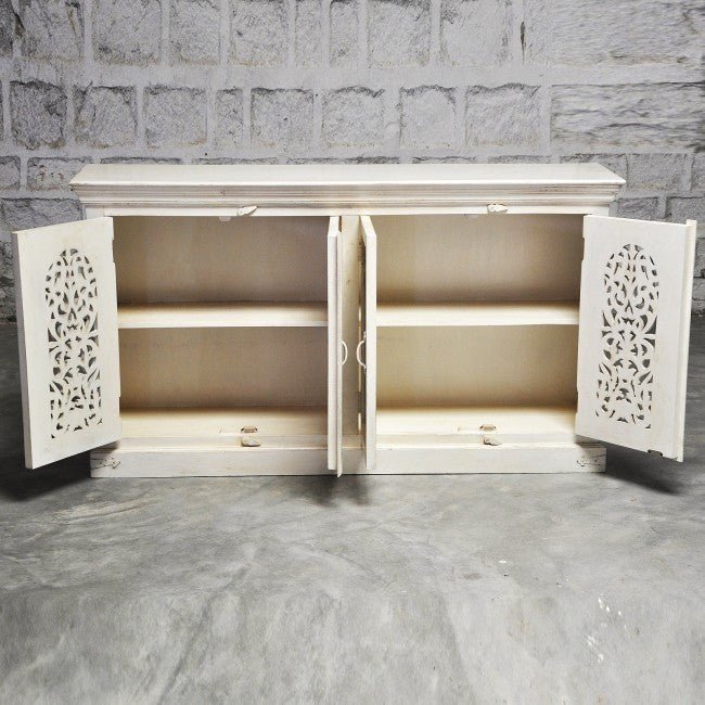 JALI SOLID 4 DOOR WOODEN SIDEBOARD – handcrafted solid wood furniture
