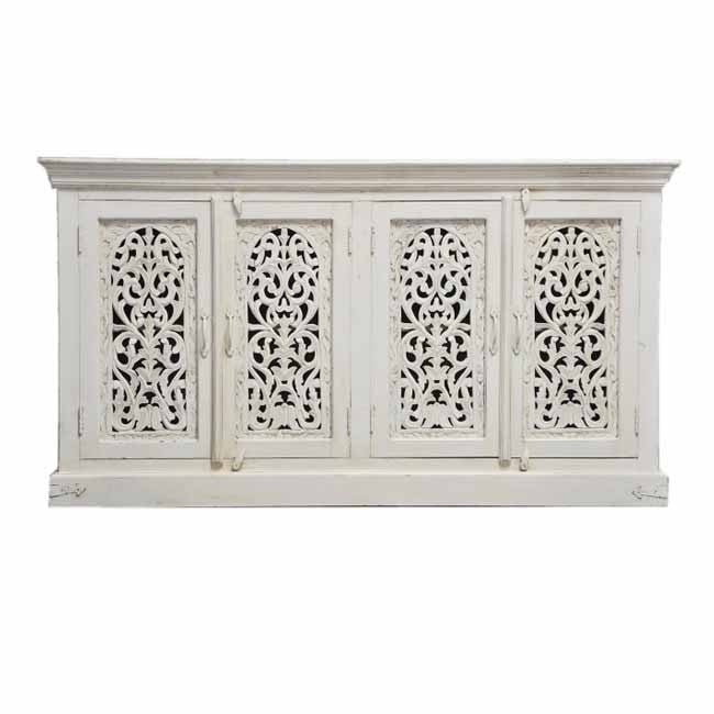 JALI SOLID 4 DOOR WOODEN SIDEBOARD – handcrafted solid wood furniture