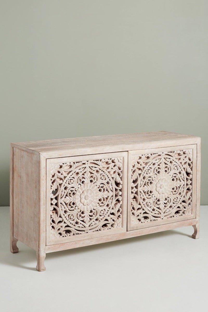 Lombok hand carved Wooden Sideboard Buffet Table – handcrafted solid wood furniture