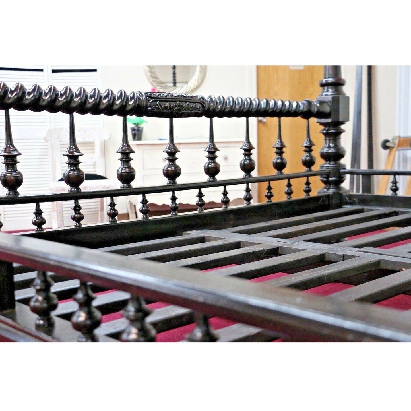 Mace Indian Hand Carved Wooden Colonial Posters Platform Bed – handcrafted solid wood furniture