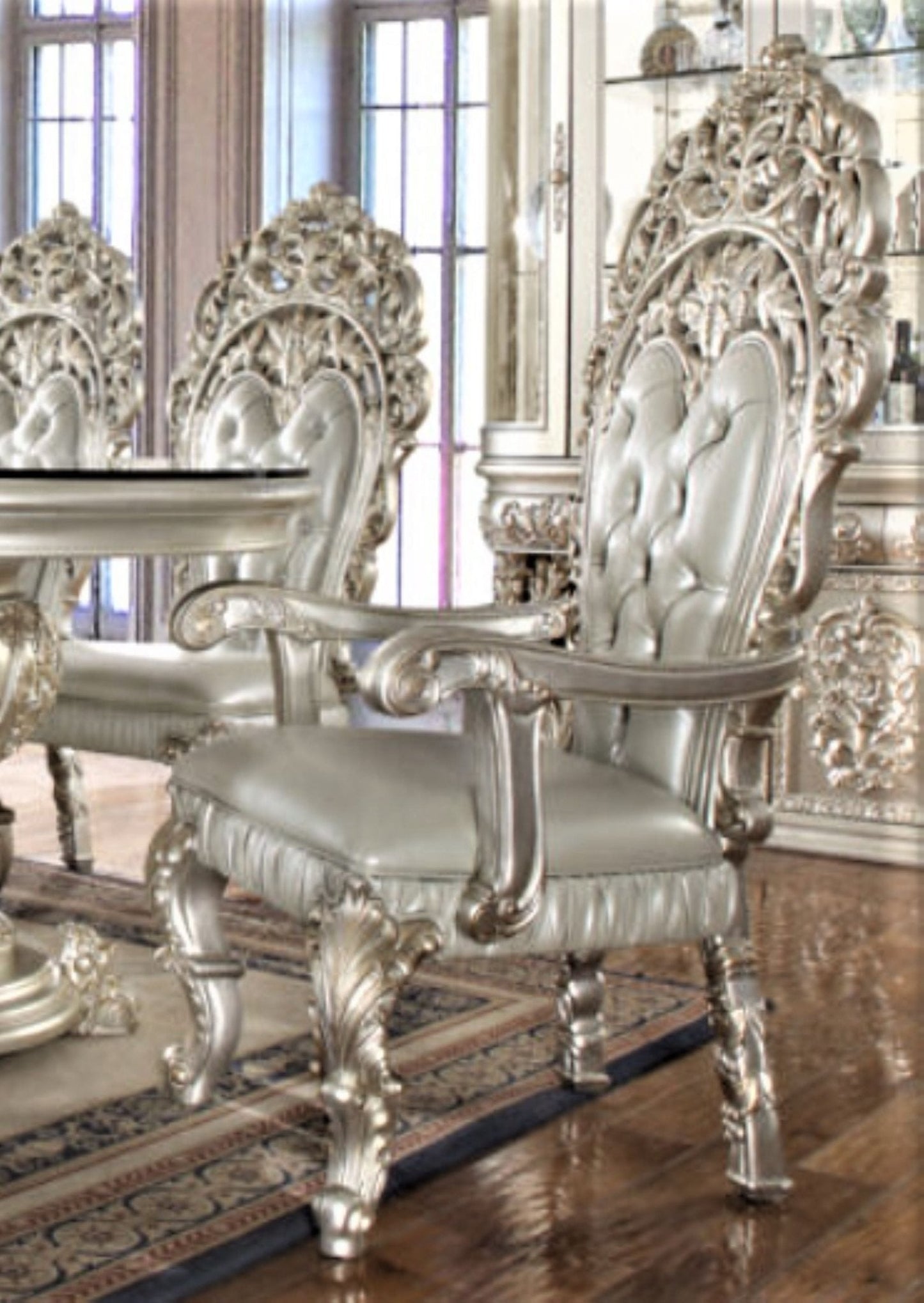 Magnisy Hand Carved European 8 Seater Dining Table Set – handcrafted solid wood furniture