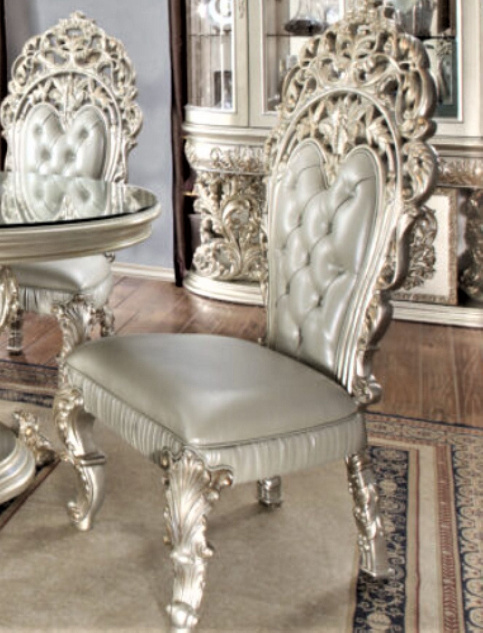 Magnisy Hand Carved European 8 Seater Dining Table Set – handcrafted solid wood furniture