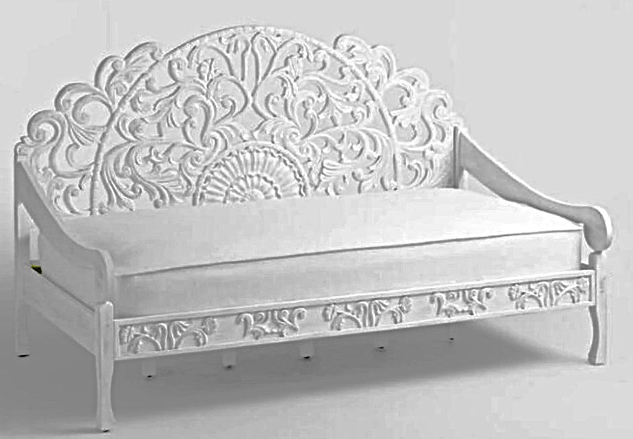 Mahal Hand Carved Indoor / Outdoor Daybed – handcrafted solid wood furniture
